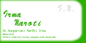 irma maroti business card