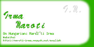 irma maroti business card